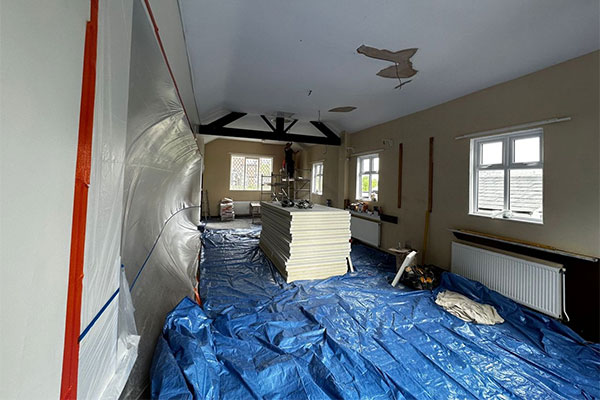 Interior plastering at commercial unit in Chester