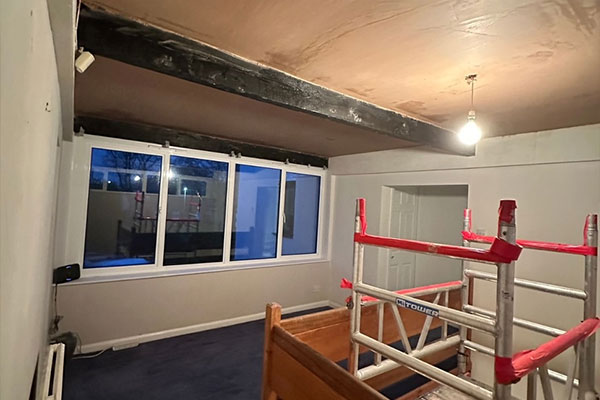Plastering at Chester house