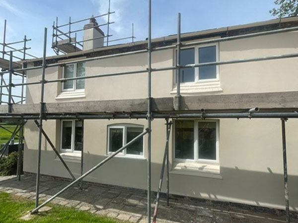 Lime render at house in Chester
