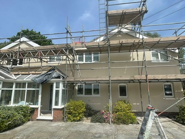 Lime render at Cheshire home